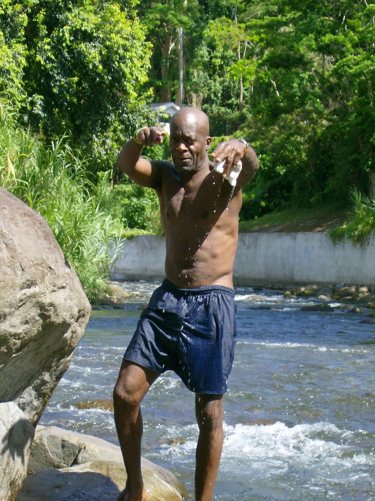 Kent Germain at a waterfall